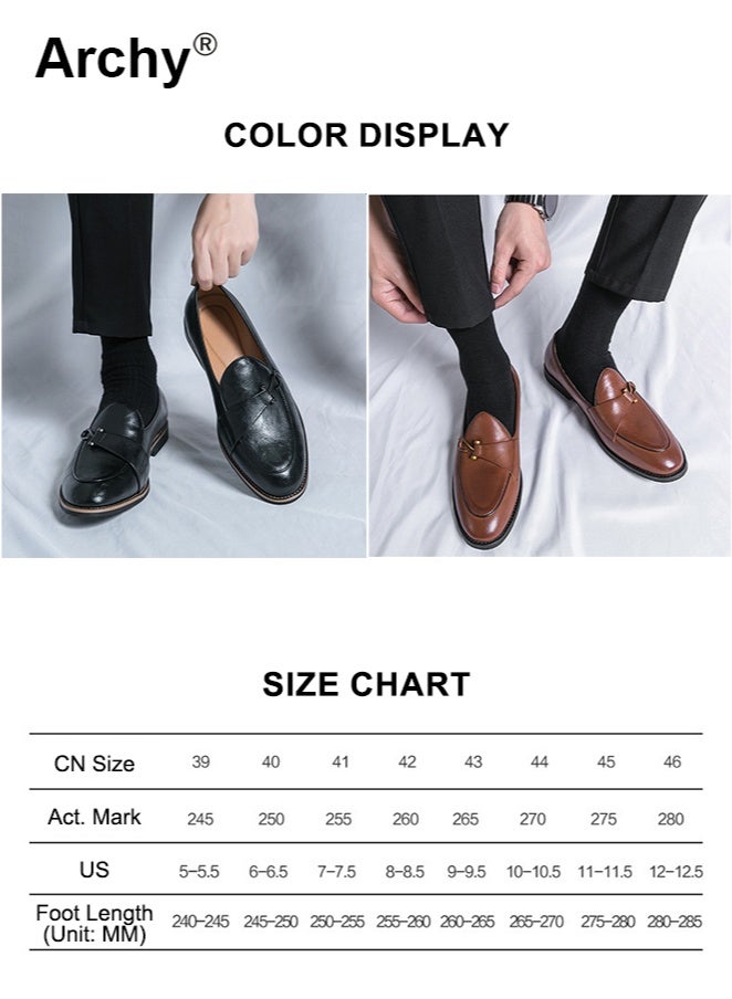 Archy Men's Leather Shoes - Business Formal Slip-Ons | Trendy Low-Cut, No-Tie Design for Office & Casual Wear Spring/Summer - Image 4