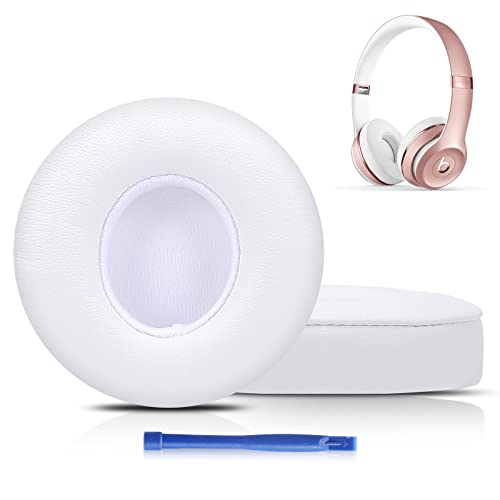 Damex Updated Thickened Solo Wireless 2/3 Replacement Ear Pads,earpads for Beats Solo 2/3 Wireless Headphone (White) - Image 1