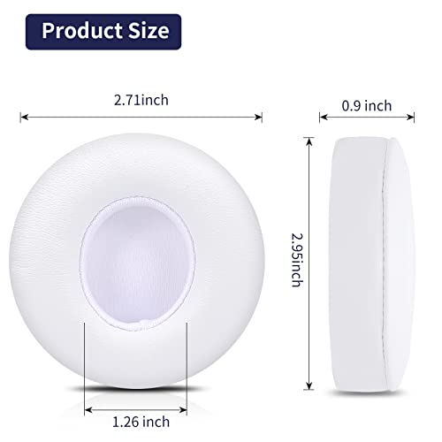 Damex Updated Thickened Solo Wireless 2/3 Replacement Ear Pads,earpads for Beats Solo 2/3 Wireless Headphone (White) - Image 5