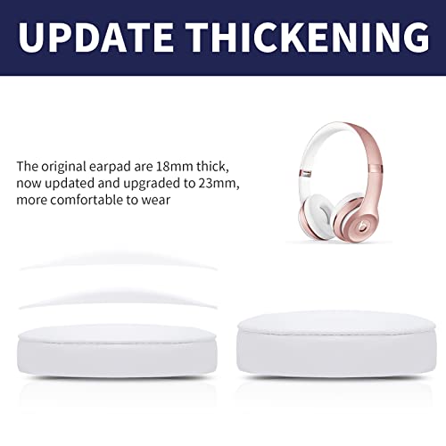 Damex Updated Thickened Solo Wireless 2/3 Replacement Ear Pads,earpads for Beats Solo 2/3 Wireless Headphone (White) - Image 4