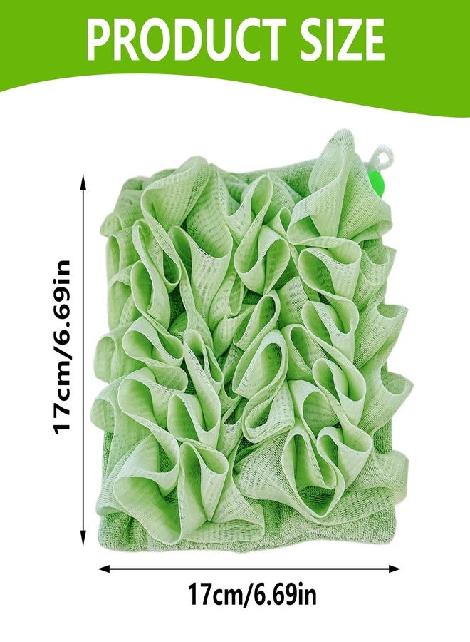 QIYUDA 2pcs Loofah Cloth for Bar Soap, Loofah Washcloth Pink and Green Shower Ball 2-in-1 - Image 2