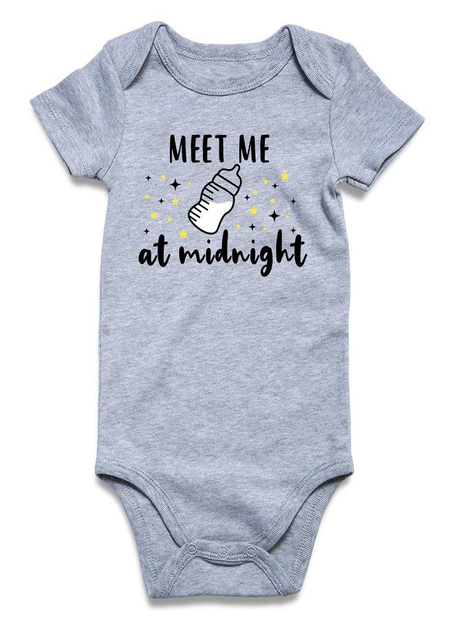 Funnycokid Meet Me at Midnight Onsies Bottle Gender Neutral Baby Clothes Infant Newborn Baby Announcement Bodysuit Funny Romper Baby Gift 0-3 months - Image 1