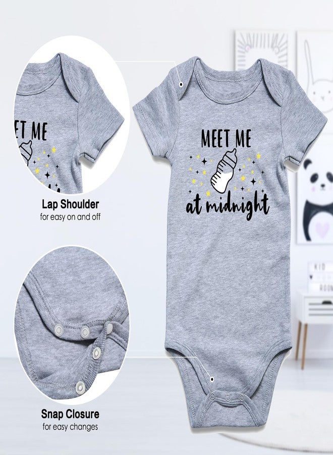 Funnycokid Meet Me at Midnight Onsies Bottle Gender Neutral Baby Clothes Infant Newborn Baby Announcement Bodysuit Funny Romper Baby Gift 0-3 months - Image 4