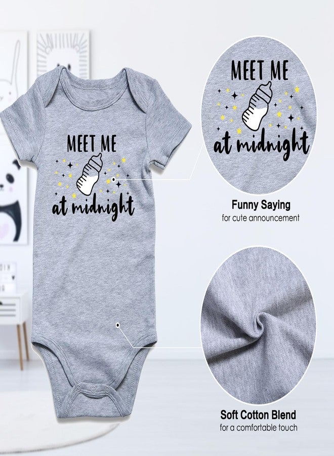 Funnycokid Meet Me at Midnight Onsies Bottle Gender Neutral Baby Clothes Infant Newborn Baby Announcement Bodysuit Funny Romper Baby Gift 0-3 months - Image 3