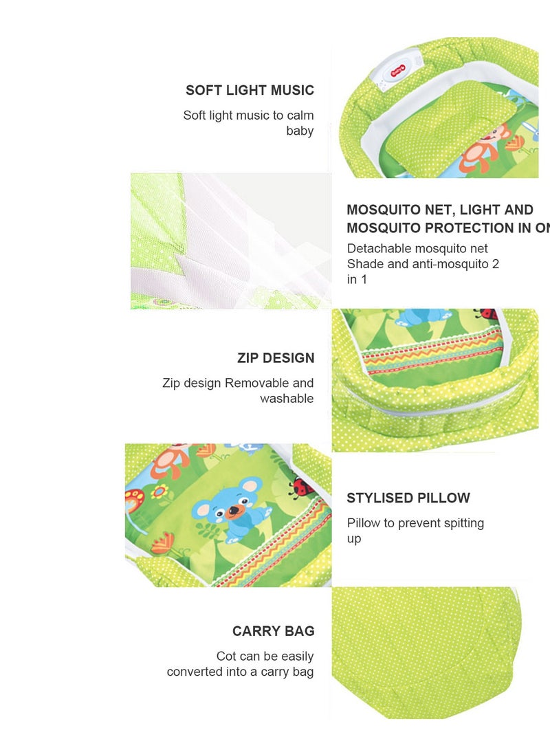 ما بيبي المحمولة سرير قابلة للطي ، مع مصباح ، والموسيقى ، حفاضات تغيير الجدول ، سرير الأطفال حديثي الولادة ، ومناسبة للسفر والاستخدام المنزلي - Image 5