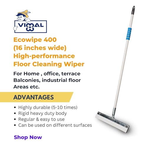 Vimal Ecowipe 400 Heavy Duty Floor Cleaning Wiper and Kharata 24 inches Floor Cleaning Broom Combo Set - Image 2