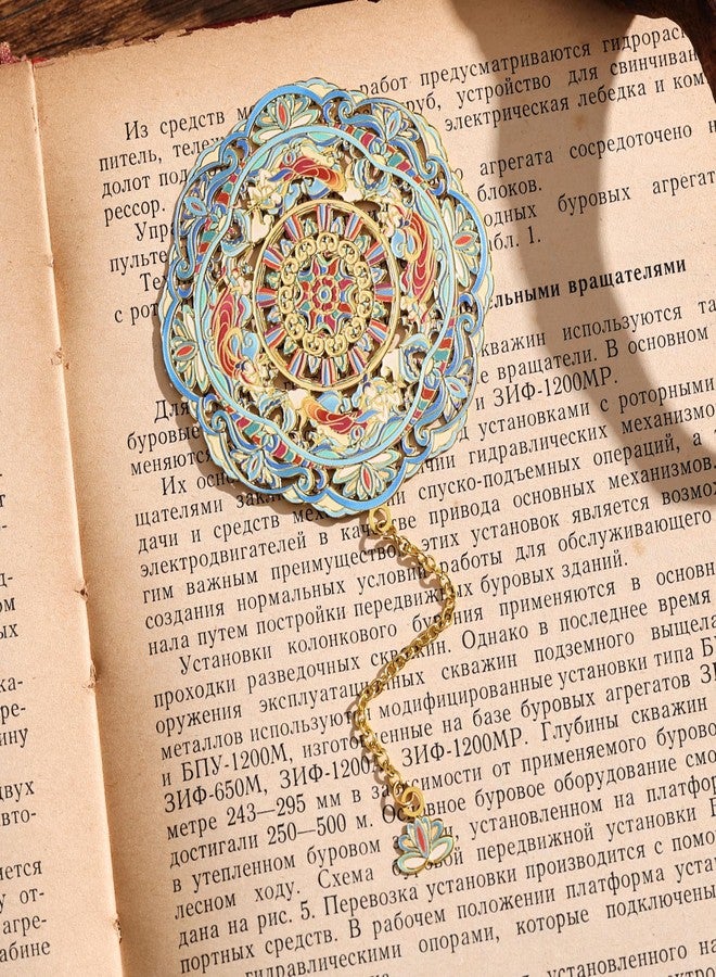 emmoolife Dunhuang Metal Bookmark with Pendant, Golden Hollow Bookmark Set Exquisite Ancient Style Book Mark Gift for Book Lovers Writers Readers Children Teens Men Women Adults - Image 5