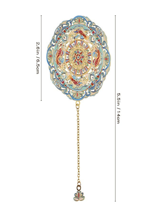 emmoolife Dunhuang Metal Bookmark with Pendant, Golden Hollow Bookmark Set Exquisite Ancient Style Book Mark Gift for Book Lovers Writers Readers Children Teens Men Women Adults - Image 3