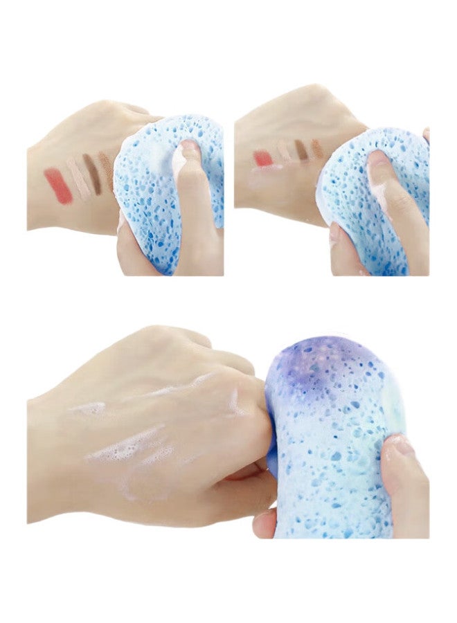 Uplus Thickened And Enlarged Silk Mesh Wood Pulp Facial Cleansing Puff 2Pcs Facial Sponge Honeycomb Facial Cleansing - Image 1