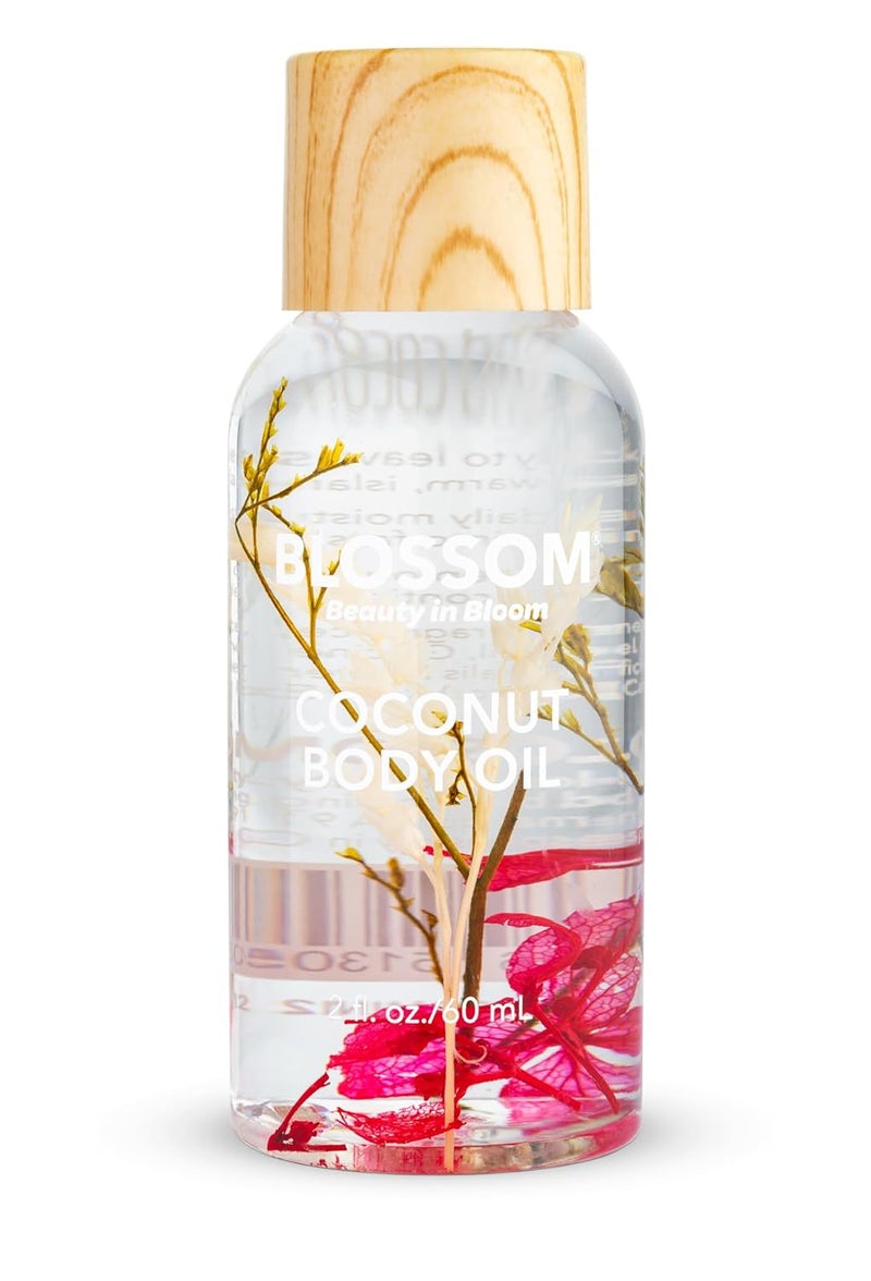 Blossom Dry Body Oil Scented Body Oils for Women Moisturizing and Hydrating Skincare Dry Oil for Body Infused with Real Flowers 2 fl oz60ml Red Coconut