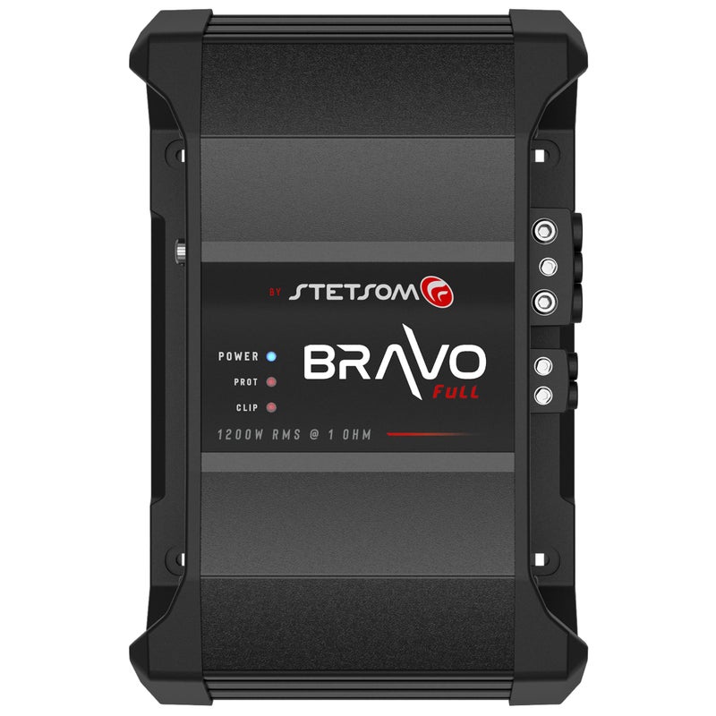 Stetsom Bravo Full 1200 1 Ohm Mono Car Amplifier, 1200.1 1.2K Watts RMS, 1Î© Stable Car Audio, HD Sound Quality, Crossover & Bass Boost, Car Stereo Speaker Subwoofer MD, Smart Coolers - Image 1