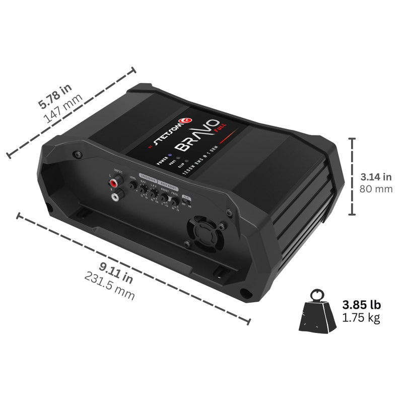 Stetsom Bravo Full 1200 1 Ohm Mono Car Amplifier, 1200.1 1.2K Watts RMS, 1Î© Stable Car Audio, HD Sound Quality, Crossover & Bass Boost, Car Stereo Speaker Subwoofer MD, Smart Coolers - Image 5