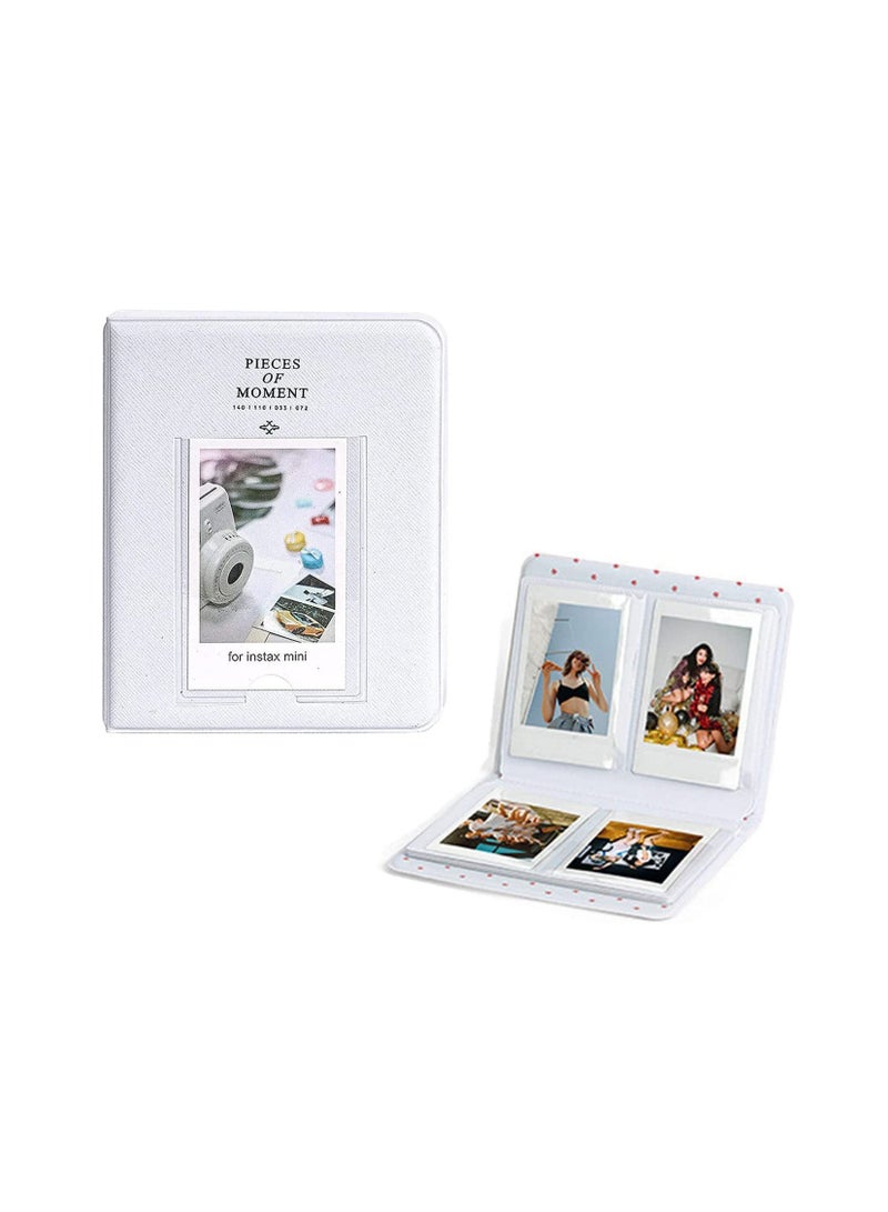 O Ozone Protective Case for Fujifilm Instax Mini 12 Instant Camera, PU Leather Camera Carrying Bag Cover with Adjustable Shoulder Strap and Mini Photo Album 64 Pockets - White - Image 4