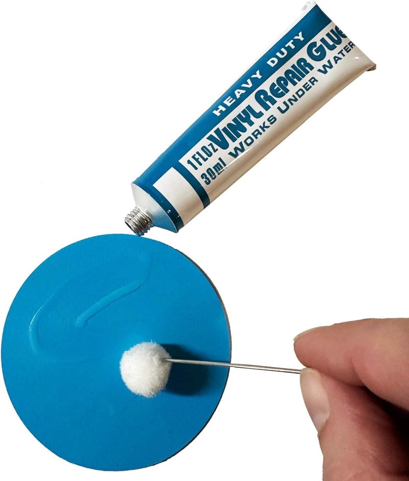 Pool Above Ultra Frame Pool Liner Repair Kit | Durable Vinyl Glue with Option of Glue-Down or Peel-and-Stick Blue Pool Print Patches for Reliable Repairs White - Image 5