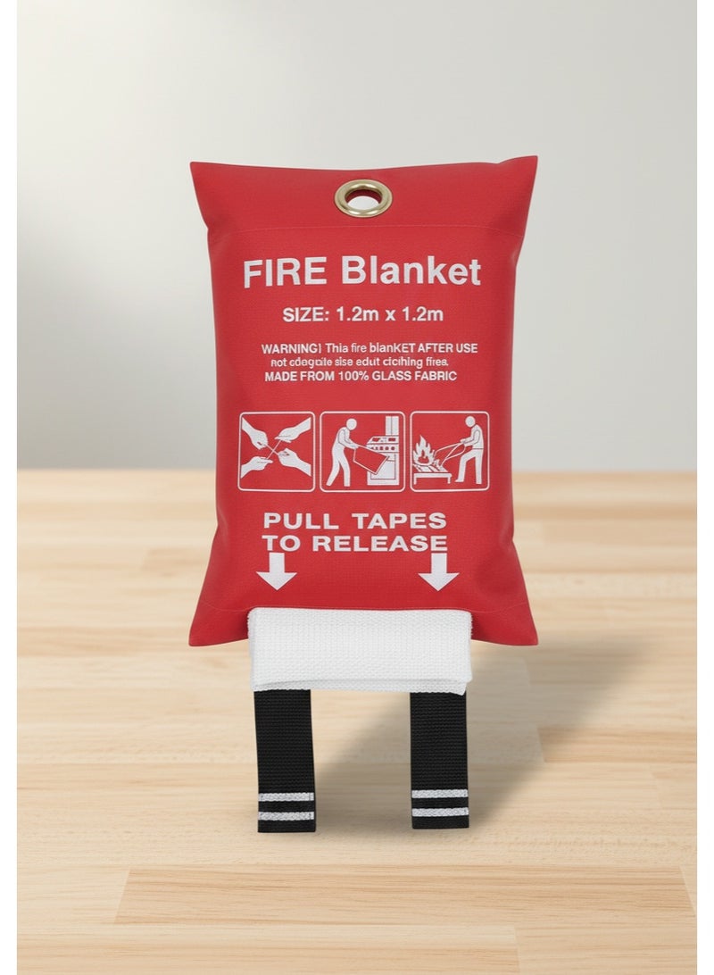 Fire Blanket 1.2 m × 1.2 m – Glass-Fibre Fire Safety Blanket, CE / EN 1869 Standard, Quick-Release Pouch - Image 3