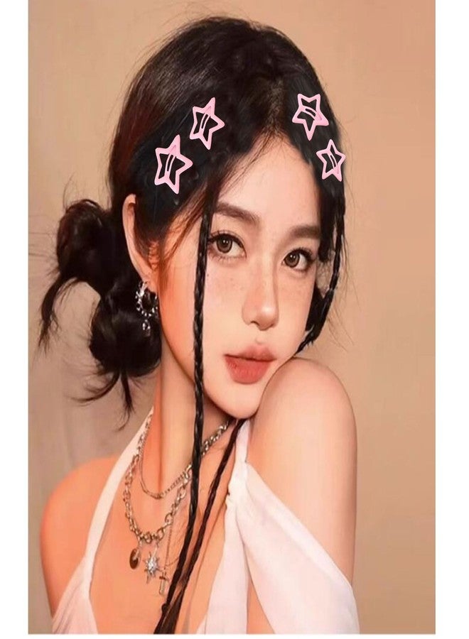 ZYALTFDC 10Pcs Pink Star Hair Clips for Women Girls 2000s Hair Accessories Hairclips Headpieces Non Slip Stars Snap Hair Clips for Women Teen Girls Y2K Snap Metal Hair Barrettes Pink Hairpin - Image 2