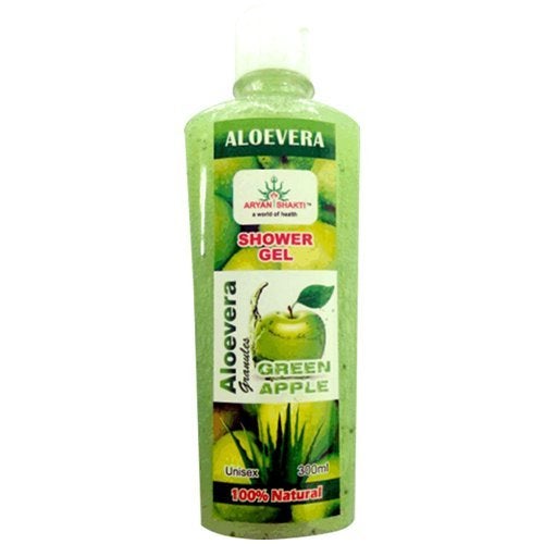 ARYAN SHAKTI Aloevera Shower Gel Body Wash Conditioner Green Apple For All Type Of Skin Without Dry 300 ml