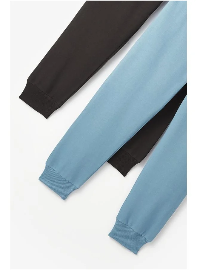 JUNE June Baby Boy 2-Pack Sweatpant Black - Blue