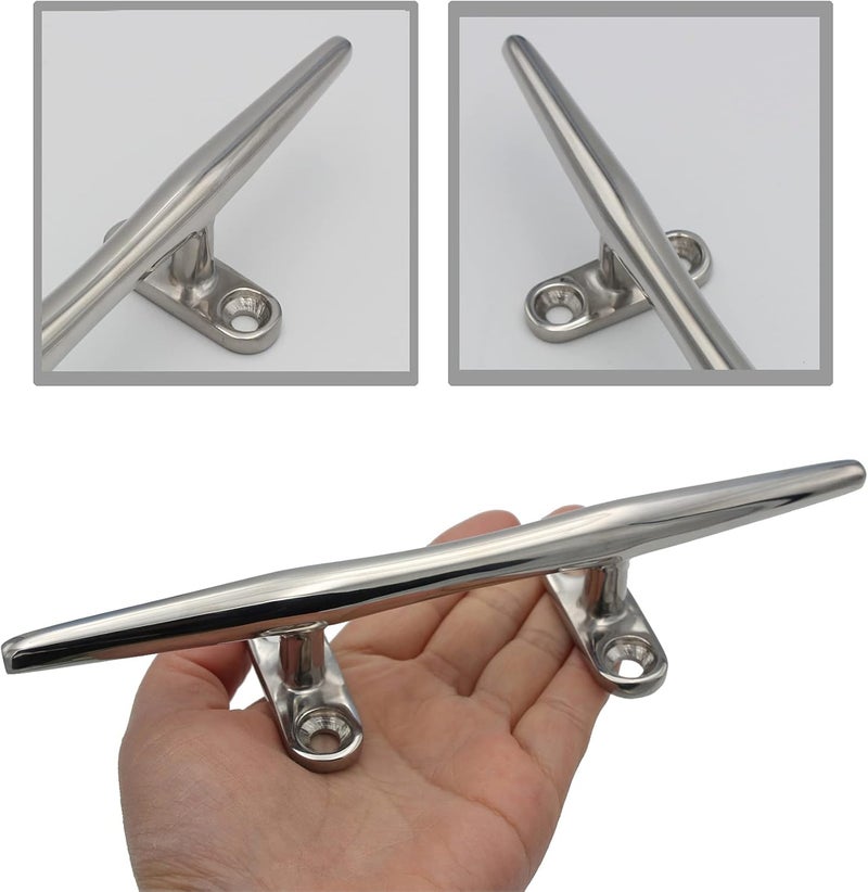 VEITHI 8/10/12/15 inch Dock Cleats - 316 Stainless Steel Boat Cleats Boat Dock Cleats,Open Base Dock Cleat with Fasteners,Marine Cleat Rope Cleat Boat Cleat for Boat/Deck/Nautical Decor(1,2,4,6 Pack) - Image 4