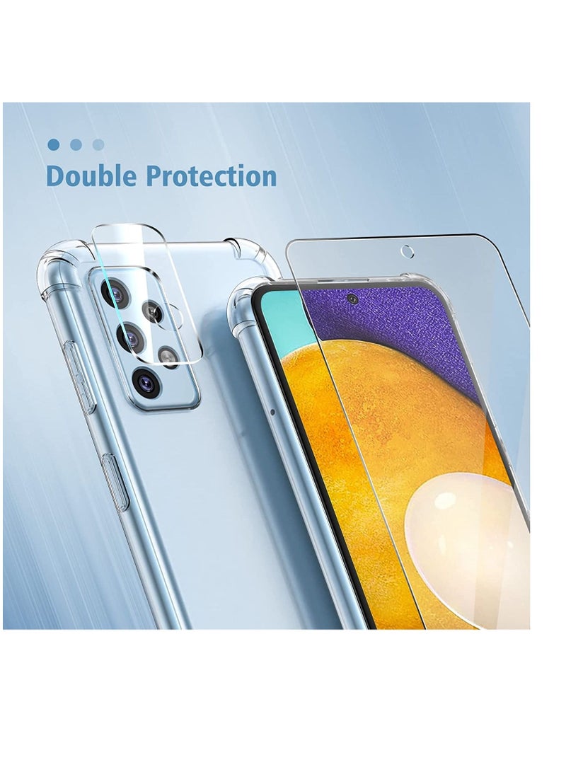 erorex [1+2+2] Case for Galaxy A73 5G, Protective Cover with Screen Protector [2 Pack] + Camera Lens Protector [2 Pack] Shockproof Crystal Clear Slim Cover for Galaxy A73 5G (Galaxy A73 5G, Clear) - Image 2