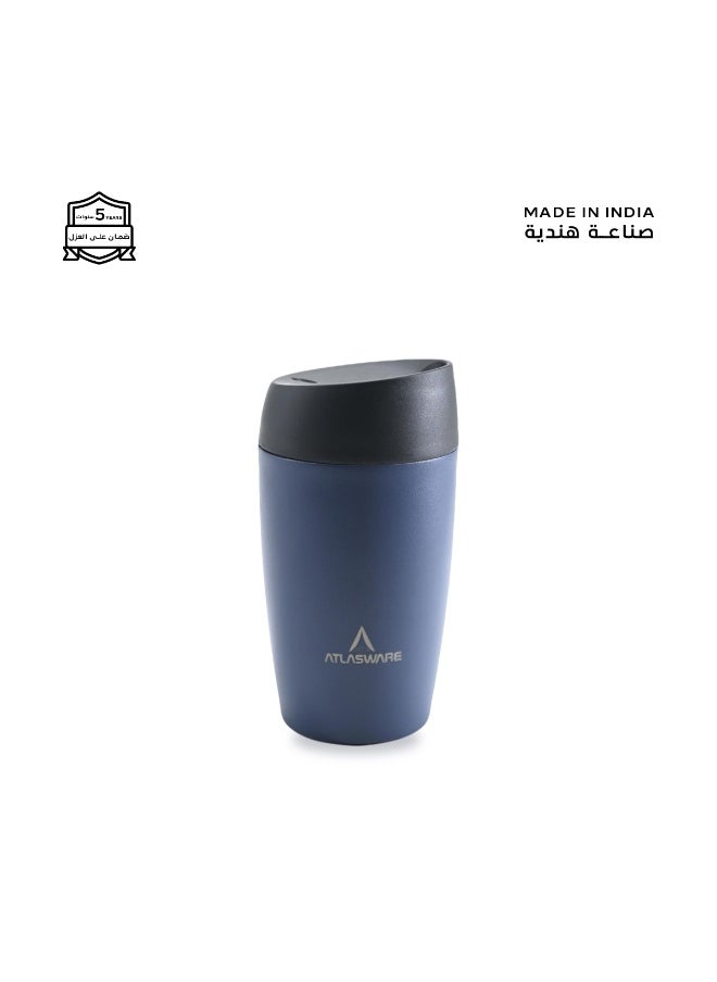 Atlasware A cup (mug) suitable for all drinks, with a capacity of 300ml. It keeps cold for 12 hours and hot for 6 hours, Navy Blue  - Image 1