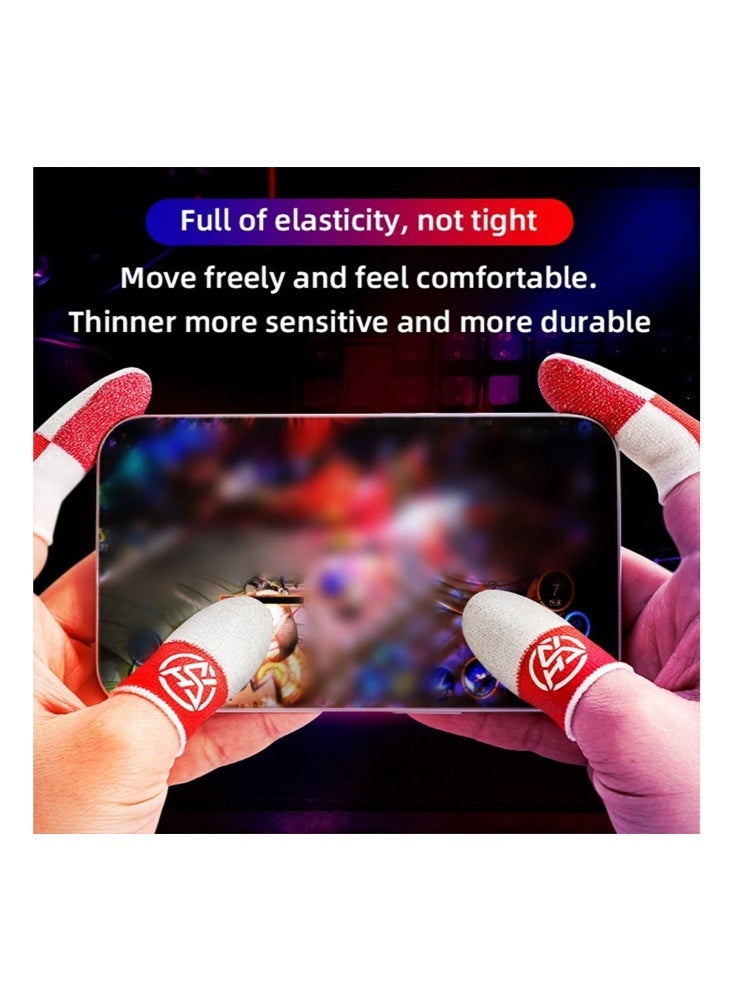 ACEDAYS 2 Pairs Mobile Game Touch Screen Finger Sleeve Super Highly Sensitive Feelers Smooth Operation Sweat Absorbing Odorless Breathable Seamless Finger Sleeve For Pubg And Much Other Games Play - (Red/With Box) - Image 3