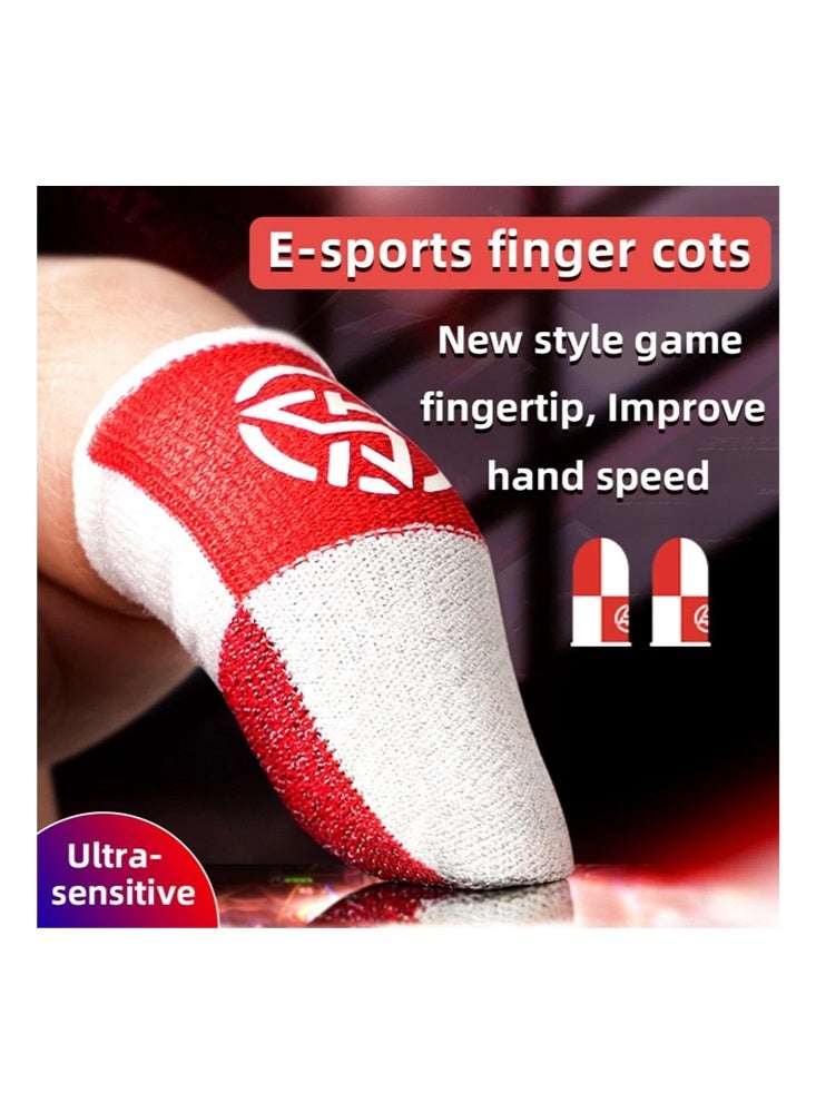ACEDAYS 2 Pairs Mobile Game Touch Screen Finger Sleeve Super Highly Sensitive Feelers Smooth Operation Sweat Absorbing Odorless Breathable Seamless Finger Sleeve For Pubg And Much Other Games Play - (Red/With Box) - Image 2