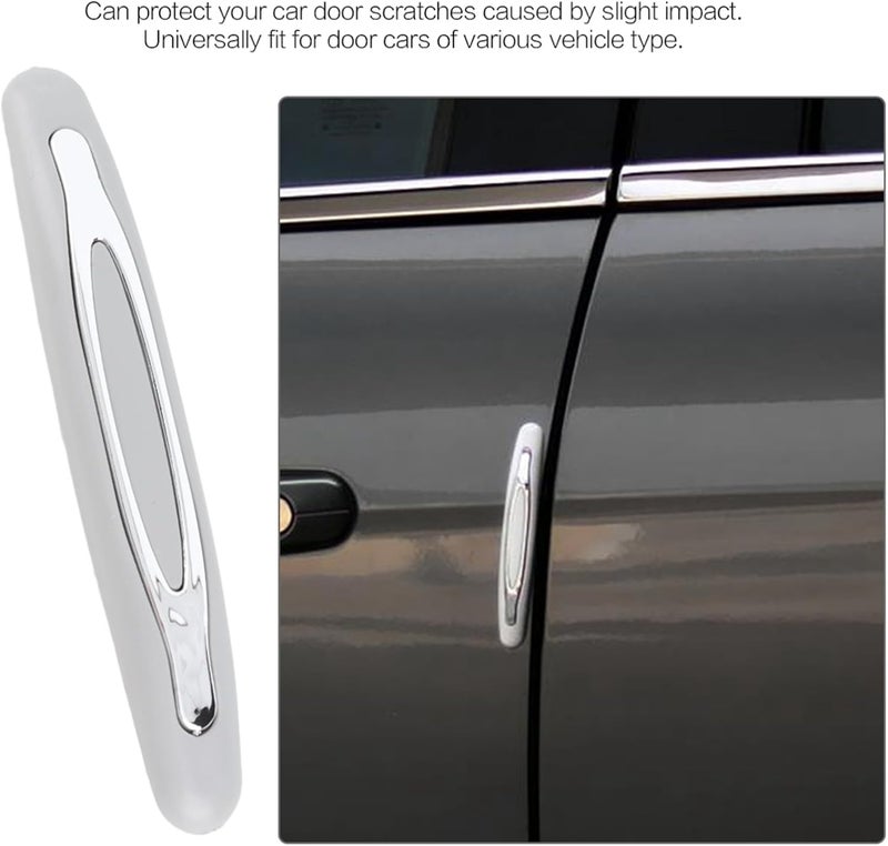 Car Door Edge Guards Trim Cover Strip, 4pcs Black Corner Bumper Scratch Protector - Durable Plastic, Easy Installation, Universal Fit for Vehicle Doors (Grey) - Image 4