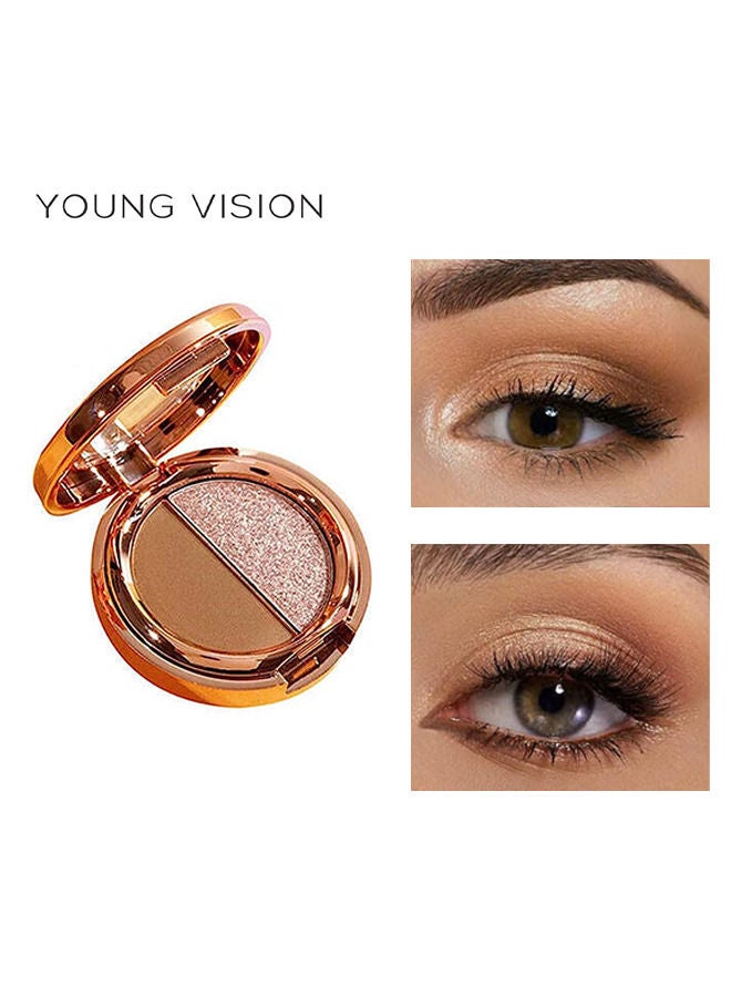 YOUNG VISION Two-Tone Eyeshadow Palette ,Matte Glitters Eye Shadow Long Lasting Eye Cosmetics,Waterproof Double Colors Gradient Shimmer Eyeshadow - Image 1