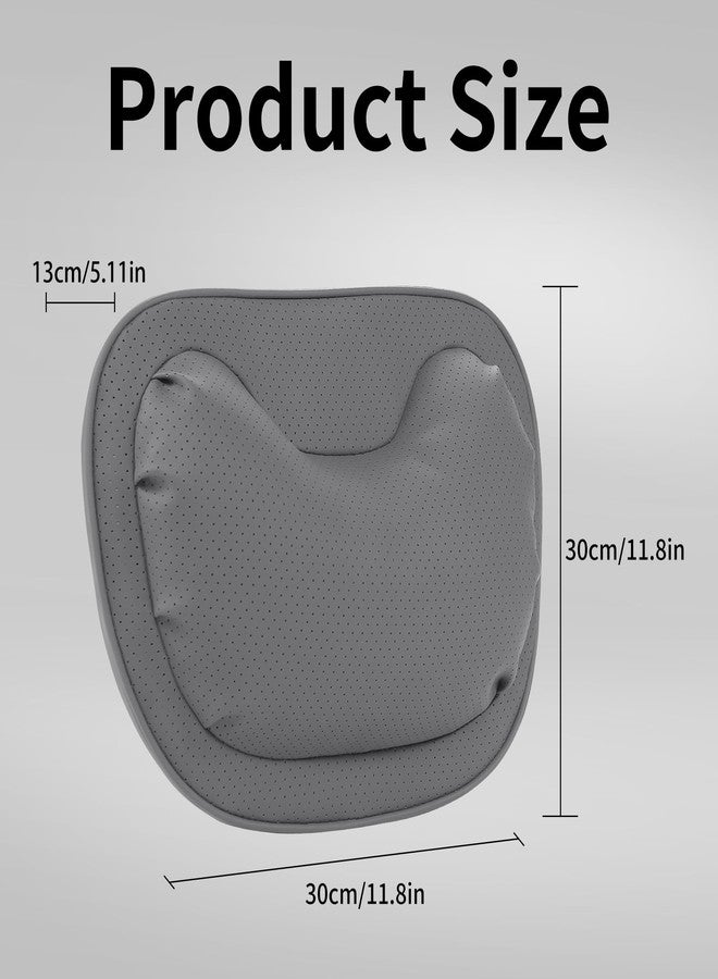 Dapucarin Car Neck Pillow [No More Pressure] Soft Comfortable Premium Leather Headrest with Adjustable Strap - Ergonomic Support for Driving, Office & Gaming, Gray, 2 Pack - Image 5