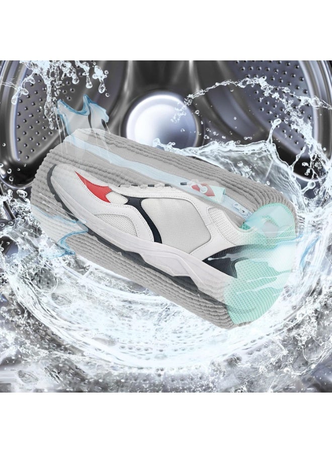 Shoes Laundry Bag, 2Pcs Portable Reusable Shoe Bag for Washing Machine, Washing Bag with Zipper, Sneaker Washing Bag for Washer and Dryer, Shoes Laundry Bag with Hook for All Shoes 39x19cm (grey) - Image 2