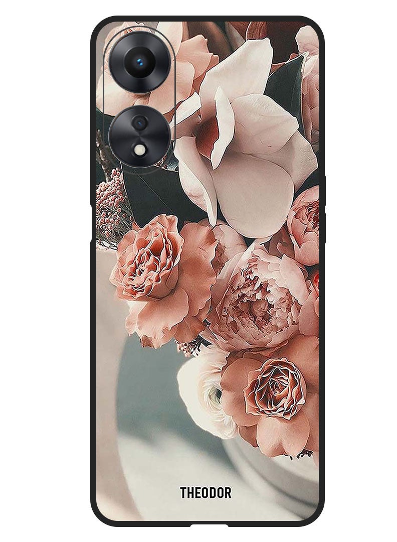 Theodor Protective Case Anti Scratch Shock Proof Bumper Cover For Oppo F23 5G Peach Roses - Image 1