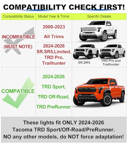 NEOXIST DirectSnap LED Grill Lights for 2024 2025 2026 Toyota Tacoma 4th Gen Accessories Raptor Grille Light Bar Only Fits TRD SportOff RoadPreRunner Amber - Image 3