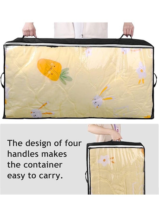 Arabest 4 Pack Under bed Storage Containers Organizer Large Capacity Underbed Clothes Storage Bins Organization and Storage Bedroom Foldable Storage Bags with Clear Window Black - Image 3