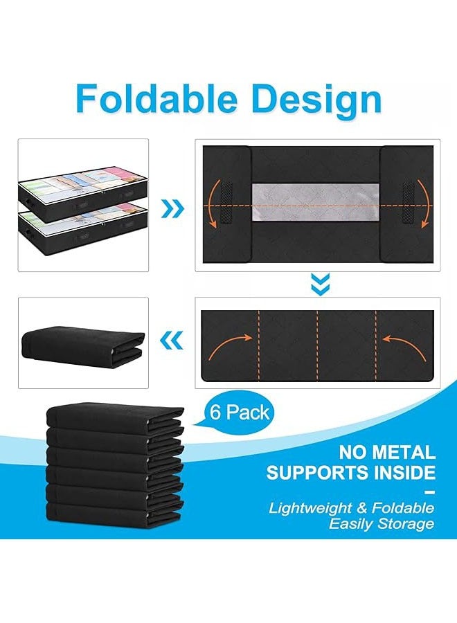 Arabest 4 Pack Under bed Storage Containers Organizer Large Capacity Underbed Clothes Storage Bins Organization and Storage Bedroom Foldable Storage Bags with Clear Window Black - Image 5