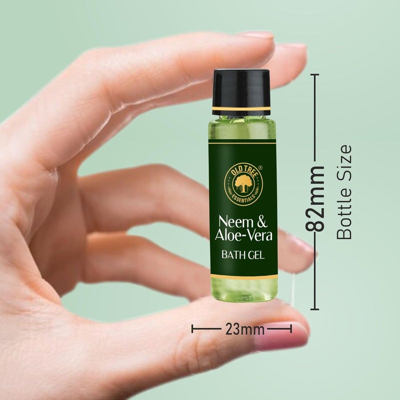 Old Tree Neem  Aloevera Bath Gel Toiletries Kit 30ml  Set of 100 Pcs  Travel Size Bath Gel for Body Wash Hotel Guest House  Hotel Amenities and Accessories - Image 5