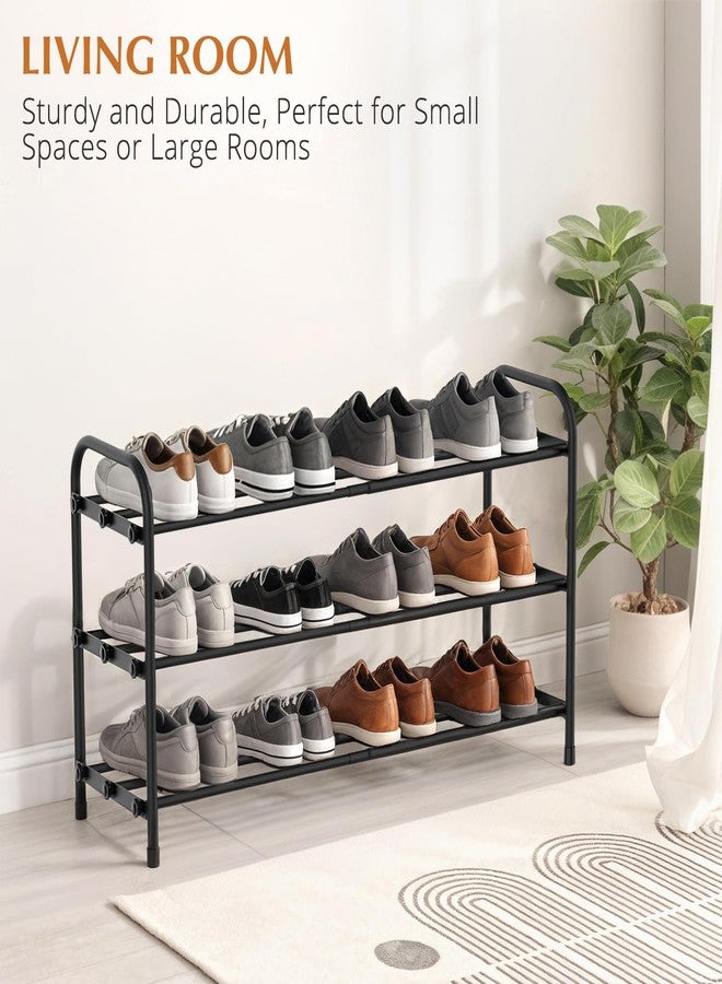 INSMART 3-Tier Expandable Shoe Rack, Stackable and Adjustable Shoes Organizer Storage Shelf, Sturdy and Durable Metal Structure Free Standing Shoe Rack for Closet Entryway Doorway - Image 5