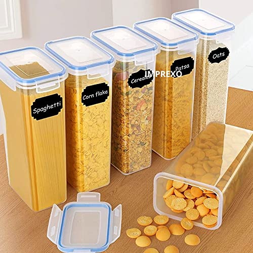 IMPREXO Air Tight Food Storage Containers Kitchen Containers For Storage Set Plastic Storage Box For Kitchen Airtight Containers Storage Jar Set For Kitchen Storage (Pack Of 3, 2150 ML),Transparent - Image 4