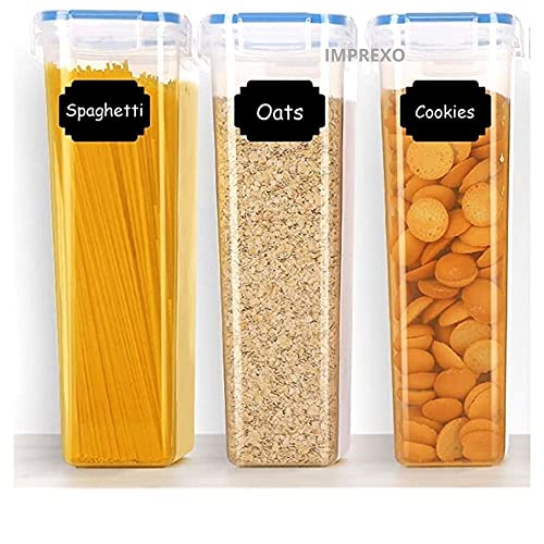 IMPREXO Air Tight Food Storage Containers Kitchen Containers For Storage Set Plastic Storage Box For Kitchen Airtight Containers Storage Jar Set For Kitchen Storage (Pack Of 3, 2150 ML),Transparent - Image 1