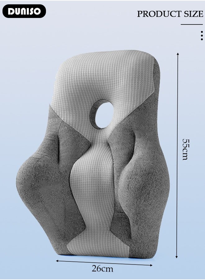 وسادة دعم أسفل الظهر بفتحة قابلة للتنفس لكرسي المكتب ومقعد السيارة، وسادة ظهر مريحة من إسفنج الذاكرة لتحسين آلام أسفل الظهر ووضعية الجلوس - pzsku/Z3FF1372F78D6718773B4Z/45/_/1726115796/51b41ec8-3e0b-4aa4-acbe-1f8068d0ff3e