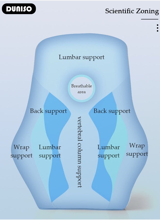 DUNISO - Lumbar Support Pillow with Breathable Hole for Office Chair and Car Seat, Ergonomic Memory Foam Back Cushion for Improve Lower Back PainRelief and Sitting Posture - Image 1