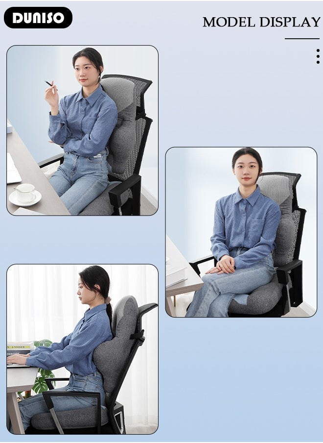 DUNISO - Lumbar Support Pillow with Breathable Hole for Office Chair and Car Seat, Ergonomic Memory Foam Back Cushion for Improve Lower Back PainRelief and Sitting Posture - Image 1