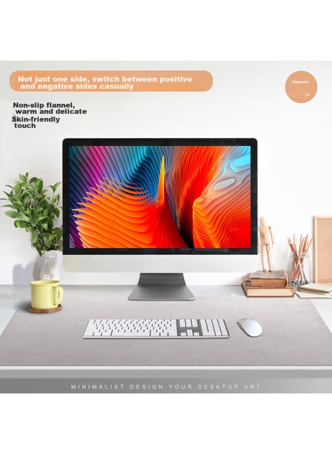Exco 1-meter Mouse Pad, Extra Large Desk Mat, Computer Office Desk Pad, Leather Desk Mat, Large Mouse Pad, Waterproof Leather Desk Cover, Writing Desk Pad, Gaming Keyboard Mat, Gray, 9540 - Image 2