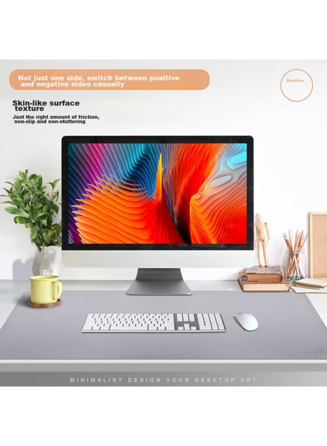 Exco 1-meter Mouse Pad, Extra Large Desk Mat, Computer Office Desk Pad, Leather Desk Mat, Large Mouse Pad, Waterproof Leather Desk Cover, Writing Desk Pad, Gaming Keyboard Mat, Gray, 9540 - Image 5