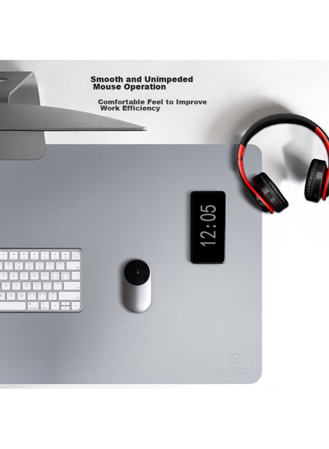 Exco 1-meter Mouse Pad, Extra Large Desk Mat, Computer Office Desk Pad, Leather Desk Mat, Large Mouse Pad, Waterproof Leather Desk Cover, Writing Desk Pad, Gaming Keyboard Mat, Gray, 9540 - Image 3