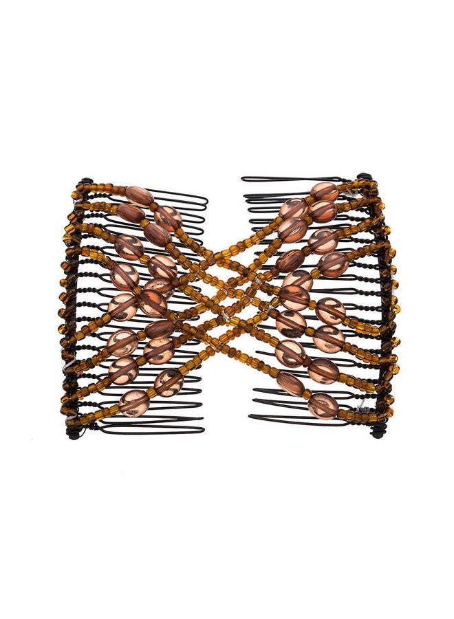 Lovef 3Pcs Magic Hair Comb Ladies Bead Stretchy Women Hair Combs Professional Double Magic Slide Metal Comb Clip Hairpins - Image 3