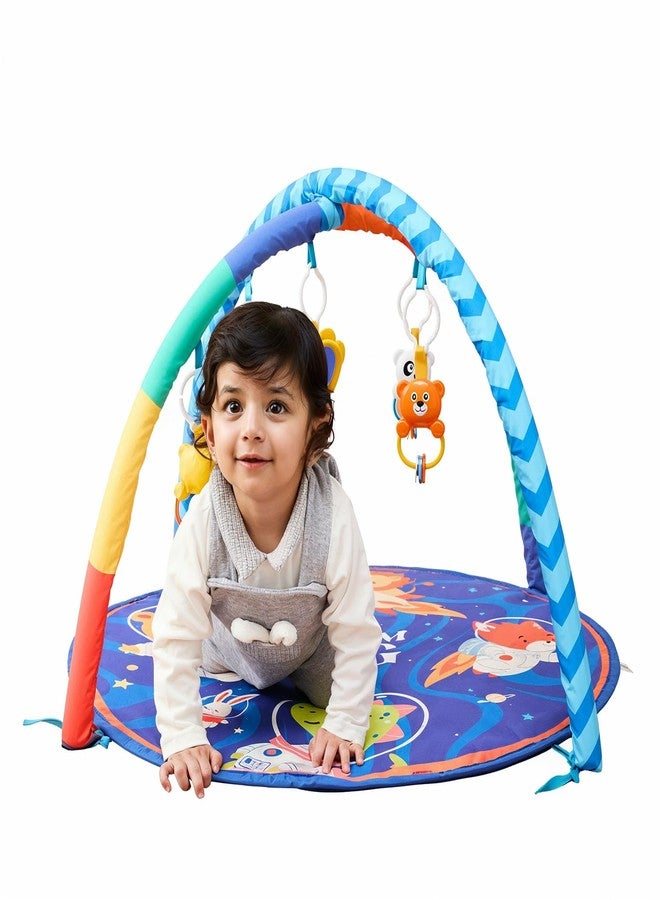 Supples Amazon Brand - Supples Baby Play Gym Mat | Activity Play Gym with Hanging Toys | 2-in-1 Baby Mat for 2+ Months | Astronaut Print | Multicolor | Soft Baby Bedding - Image 1