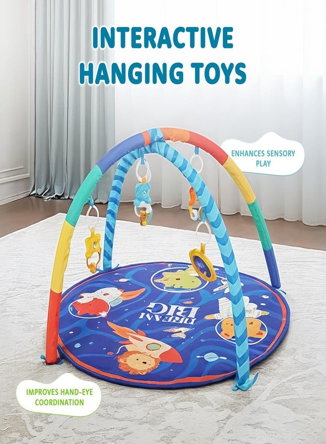 Supples Amazon Brand - Supples Baby Play Gym Mat | Activity Play Gym with Hanging Toys | 2-in-1 Baby Mat for 2+ Months | Astronaut Print | Multicolor | Soft Baby Bedding - Image 5