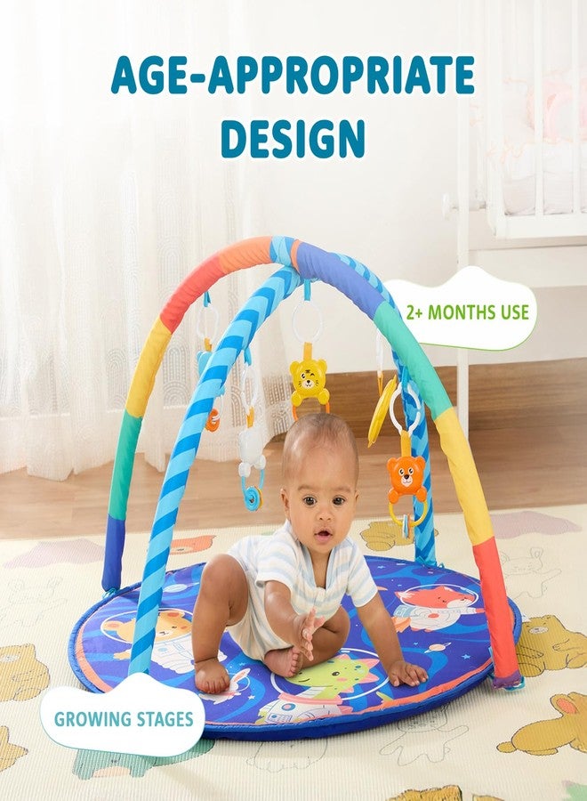Supples Amazon Brand - Supples Baby Play Gym Mat | Activity Play Gym with Hanging Toys | 2-in-1 Baby Mat for 2+ Months | Astronaut Print | Multicolor | Soft Baby Bedding - Image 3