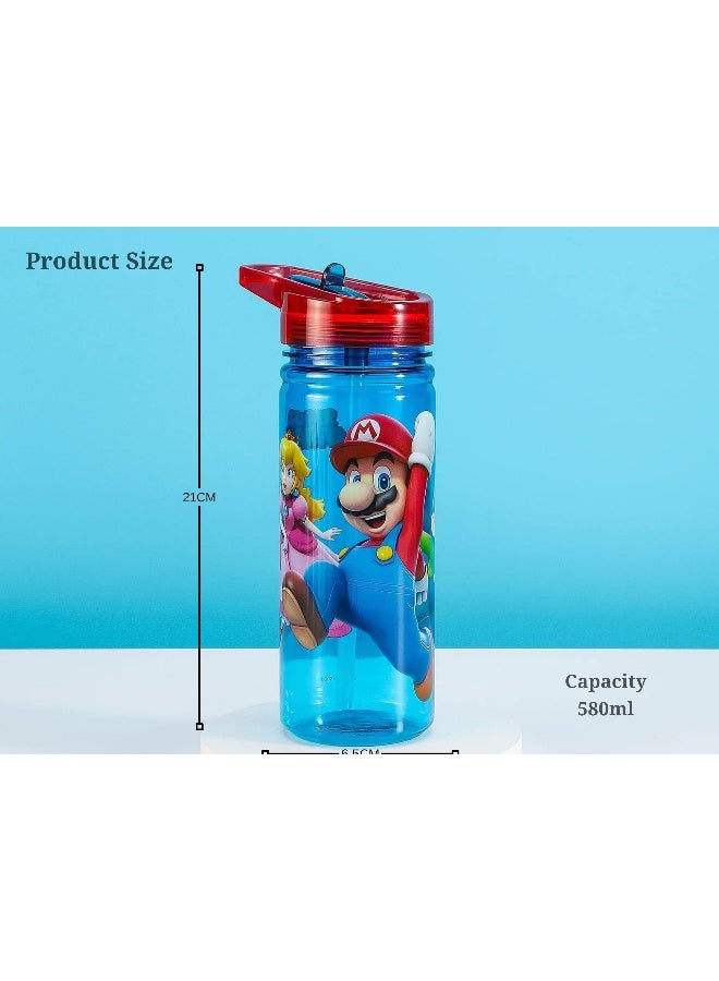 Nintendo Stor Nintendo Super Mario Ecozen Water Bottle for Kids – 580ml BPA-Free Reusable Leak-Proof Drinking Bottle with Flip-Top Lid, Lightweight Durable School Sports Travel Bottle for Boys & Girls - Image 2